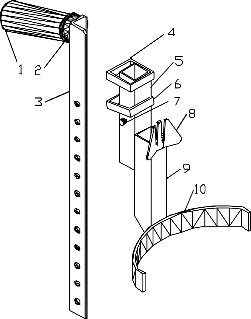 Image showing the different parts of a lifting tool. 