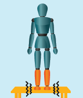 mannequin standing on a vibrating platform