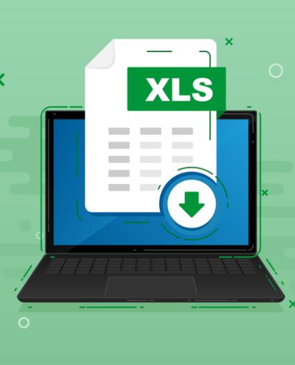 excel sheet download shown on a laptop