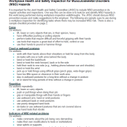 workplace inspection checklist for msd hazards thumbnail