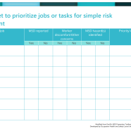 worksheet to prioritize jobs or tasks for simple risk assessment
