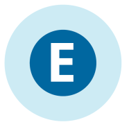 a circle with "E" in the middle