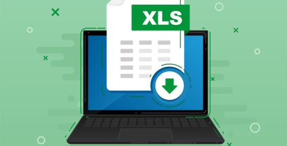excel sheet download shown on a laptop