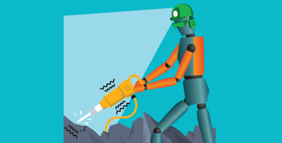 mannequin holding a power tool showing hand arm vibration