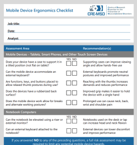 mobile device ergonomics checklist thumbnail